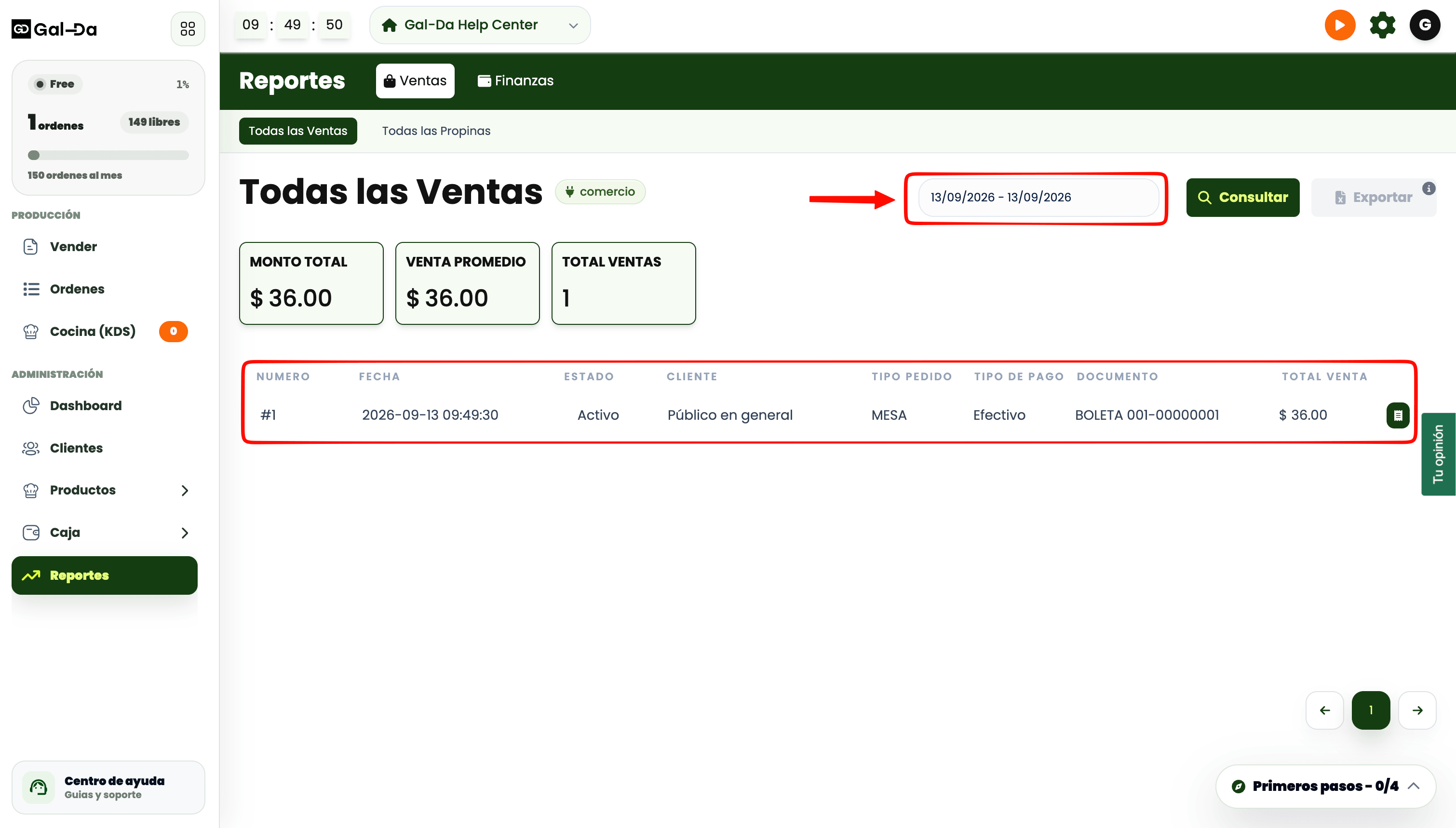Resultado de la venta